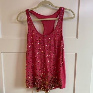 Express gold sequin tank